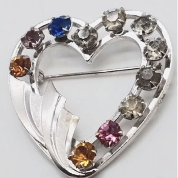 Catamore Heart Brooch 1/20th gold filled - Picture 2 of 9